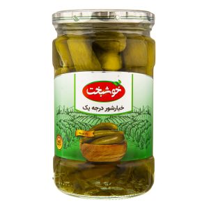 کنسرو خیارشور خوشبخت ۶۶۰ گرمی شیشه