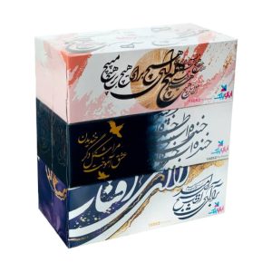 دستمال کاغذی ۱۵۰ برگ دولا essy peak,جعبه ای با طرح خوشنویسی