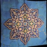 کوسن  مخمل طرح کاشی سنتی