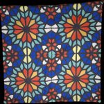 کوسن مخمل طرح پنجره مشبک رنگی.۴. 40×40